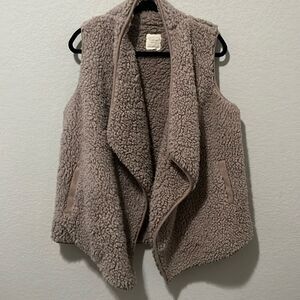 HARPER HERITAGE Sherpa Winter Vest, Pink/Tan, Size S